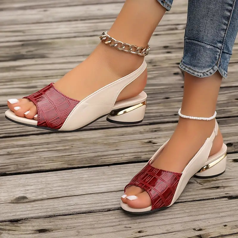 Stylish women's heeled slingback orthopedic sandals with arch support for everyday walking comfort.