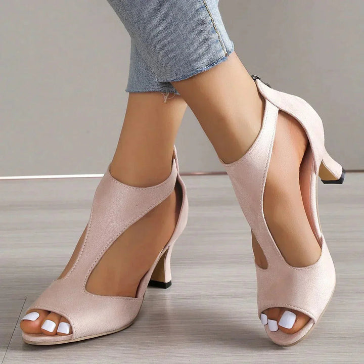 Women's orthopedic high heel shoes for all-day comfort. Stylish mid-heel dress shoes.