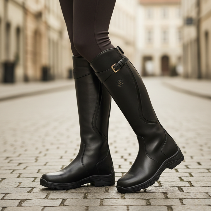 Fashionable women's orthopedic knee-high boots, waterproof and warm for stylish winter adventures.
