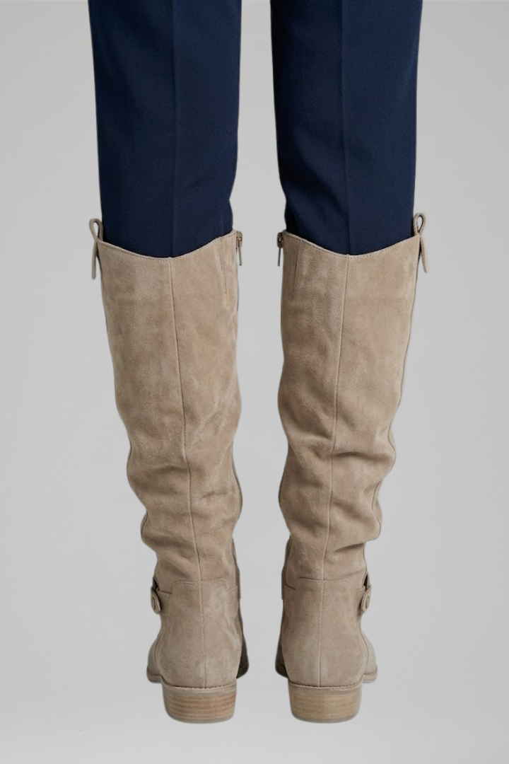 Elegant women's knee-high orthopedic boots, featuring a comfortable design and functional side zip.