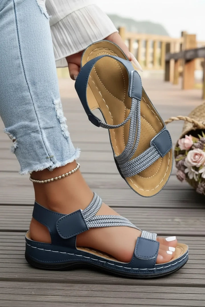 Supportive women's orthopedic sandals, lightweight slip-on design for ultimate comfort & walking.