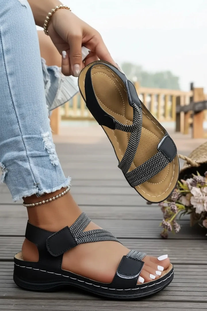 Women's travel orthopedic sandals, lightweight slip-on design for easy packing & all-day comfort.