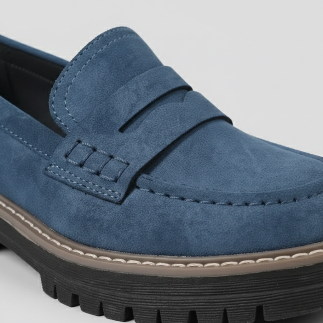 Stylish women's slip-on orthopedic loafers. Trendy chunky sole for comfort footwear & casual everyday fashion.