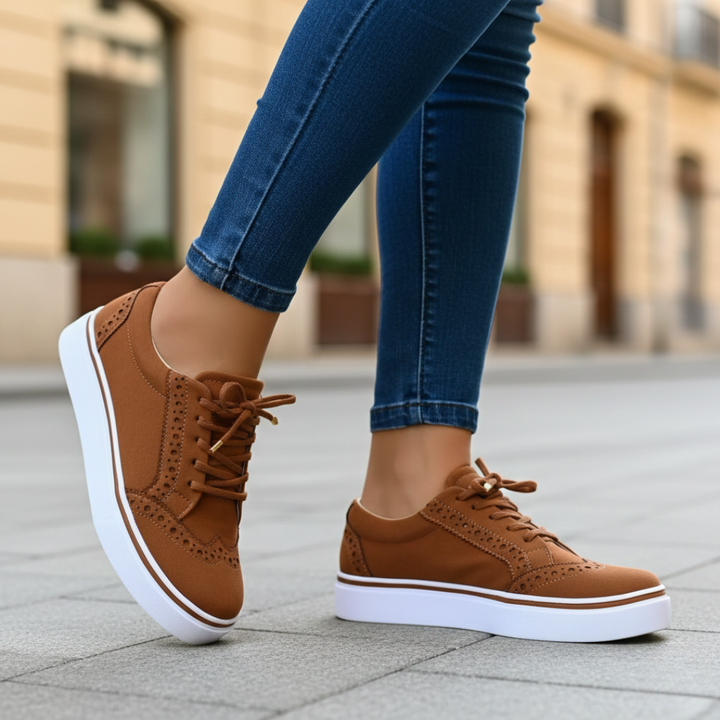 Perforated low-top orthopedic sneakers for women, offering stylish comfort & support.