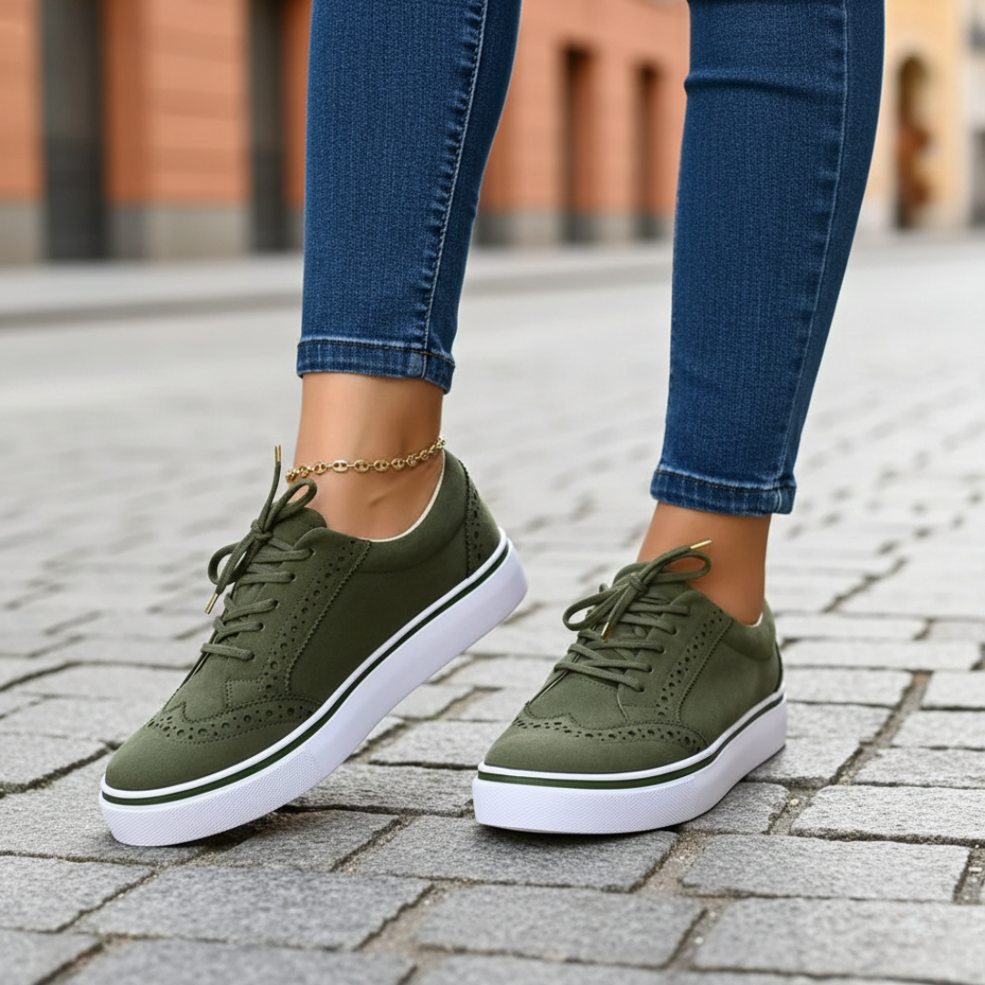 Supportive women's casual sneakers, orthopedic low-top design ideal for all-day comfort.