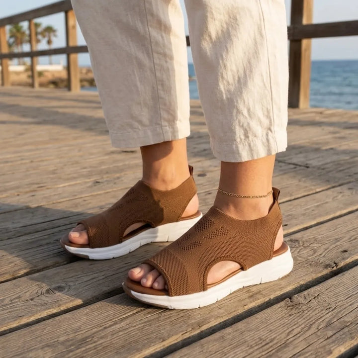 Breathable slip-on wedge sandals for women, perfect for summer walking.