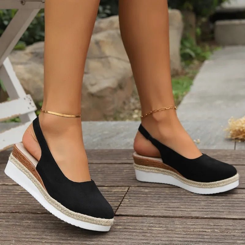 Stylish women's open-toe orthopedic platform sandals, perfect for casual summer walking and comfort.