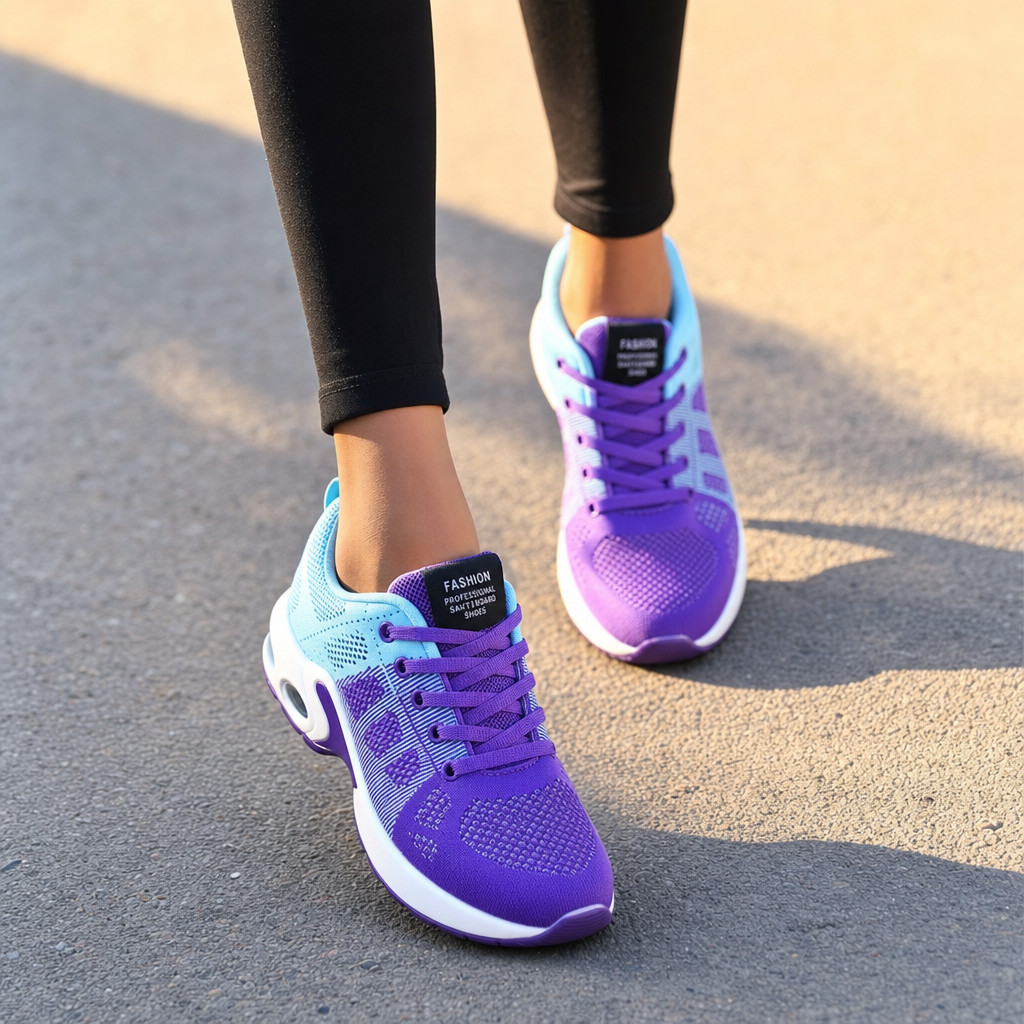 Orthopedic women's running shoes, engineered for heel spur and foot pain relief.