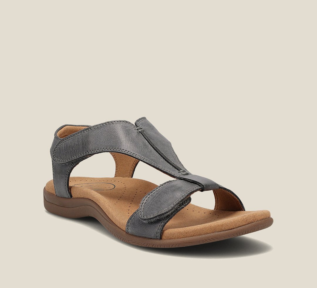 Women's supportive sandals, cushioned for active walking, featuring orthopedic arch support & comfort.