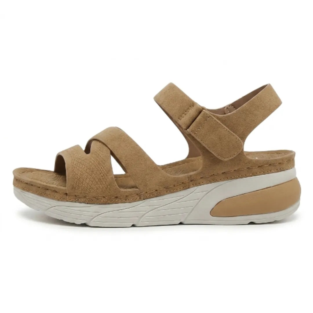 Foot pain relief women's sandals, adjustable orthopedic design with robust arch support & comfort.