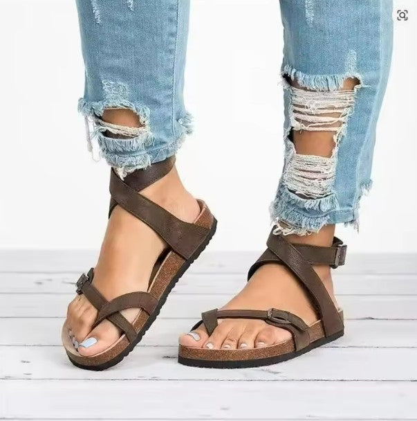 Stylish women's casual sandals, featuring orthopedic support, comfortable footbed, and adjustable straps.