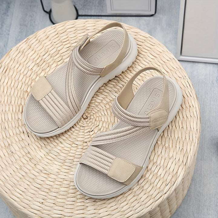 Black women's orthopedic sandals, arch support, perfect for plantar fasciitis & daily wear comfort.