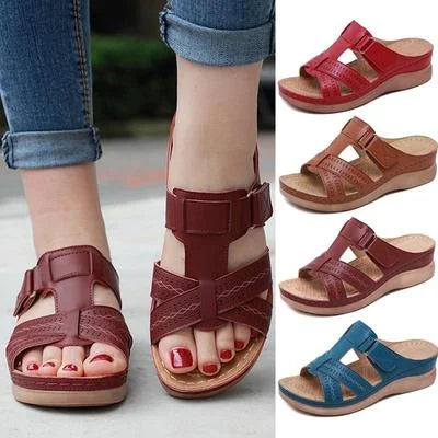 Cushioned orthopedic women's sandals, providing superior arch support for comfort footwear.