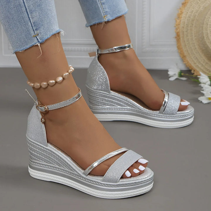 Stylish slip-on women's cushioned sandals, offering excellent arch support for all-day comfort & foot health.