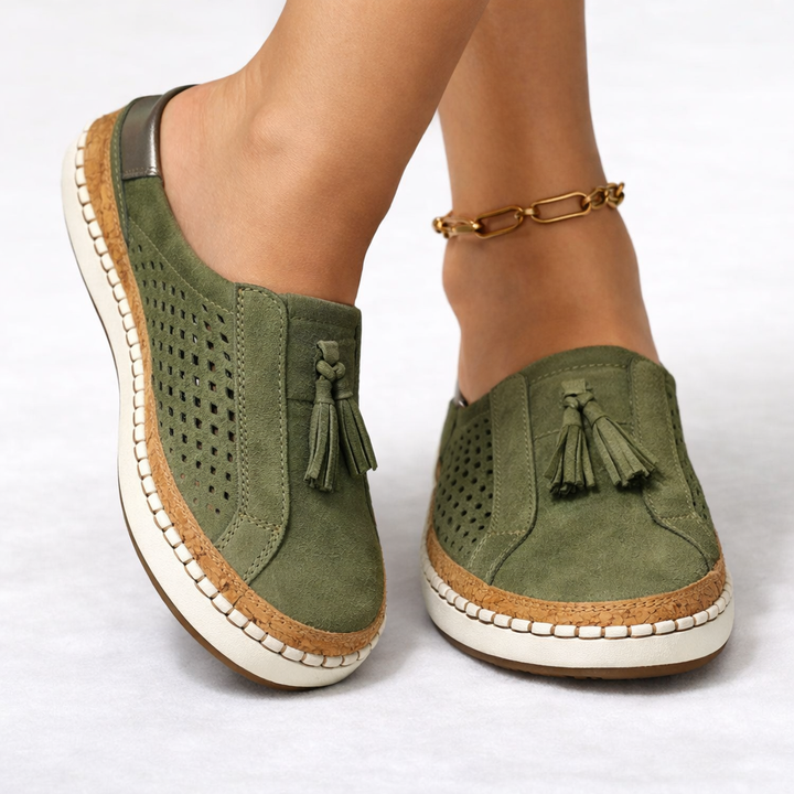Women's orthopedic slip-on comfort shoes for daily wear; lightweight & supportive walking footwear.