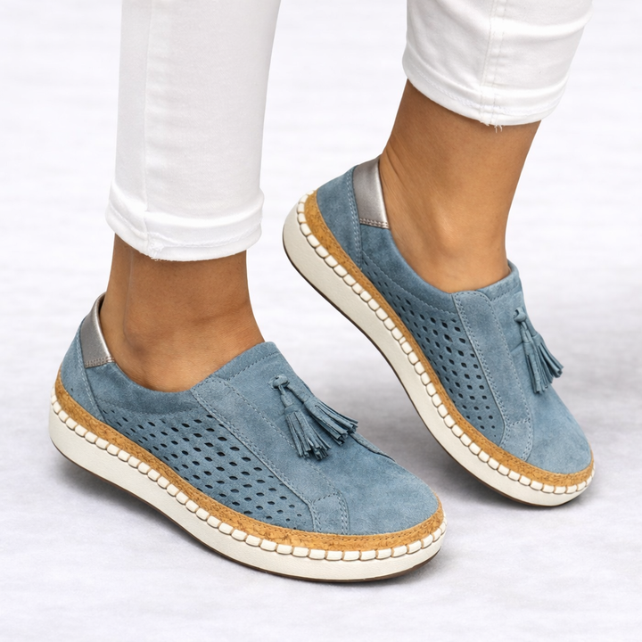 Supportive women's orthopedic walking shoes, slip-on design ensures comfort & lightweight daily wear.
