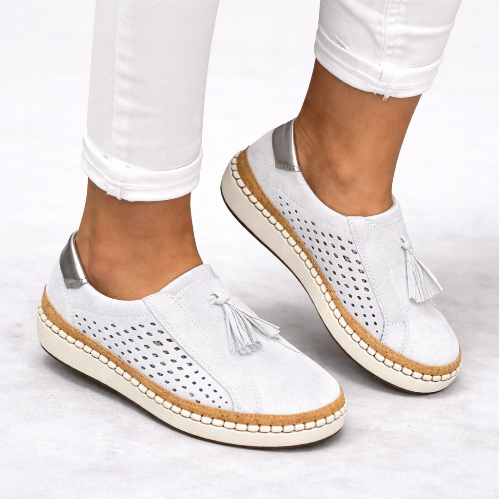 Lightweight women's orthopedic slip-on comfort shoes, breathable and supportive for all-day walking.