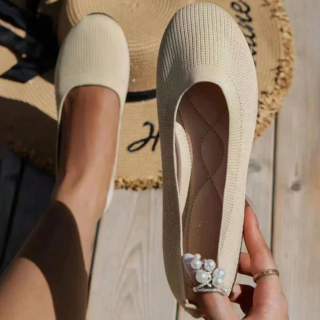 Durable women's orthopedic slip-on flats, great for walking & active daily support.