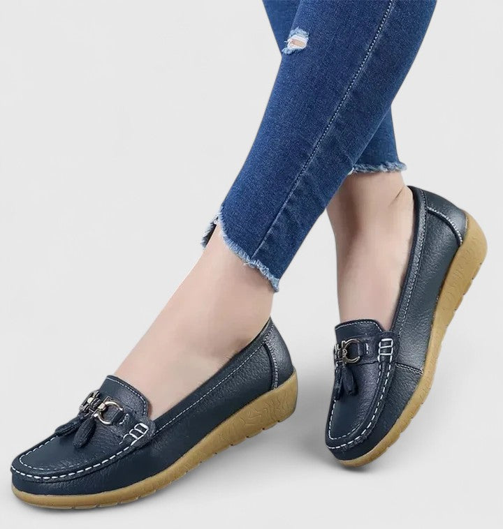 Premium women's footwear: slip-on orthopedic loafers with ultimate cushioned comfort.