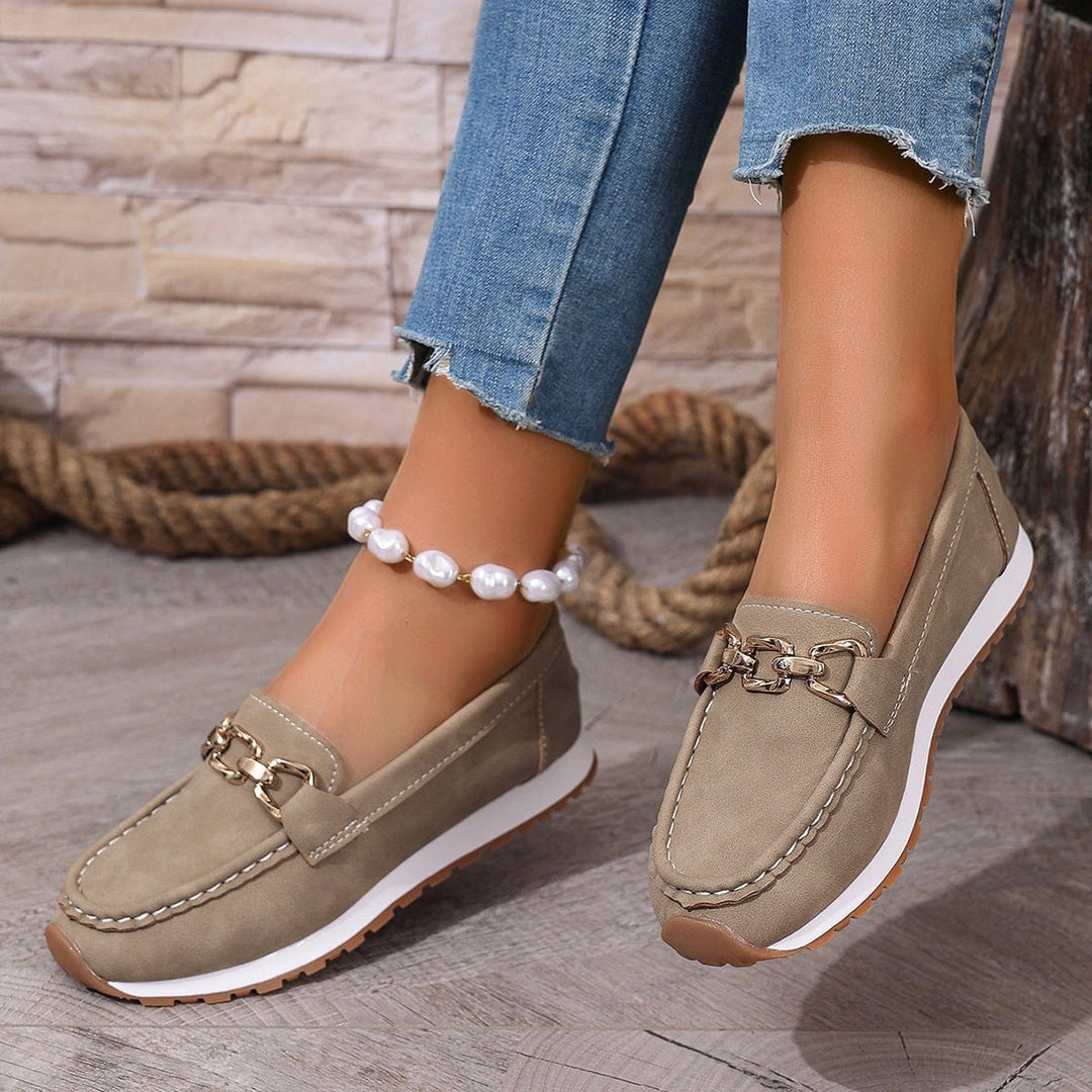 Ergonomic women's orthopedic slip-on loafers with robust arch support for optimal foot health.
