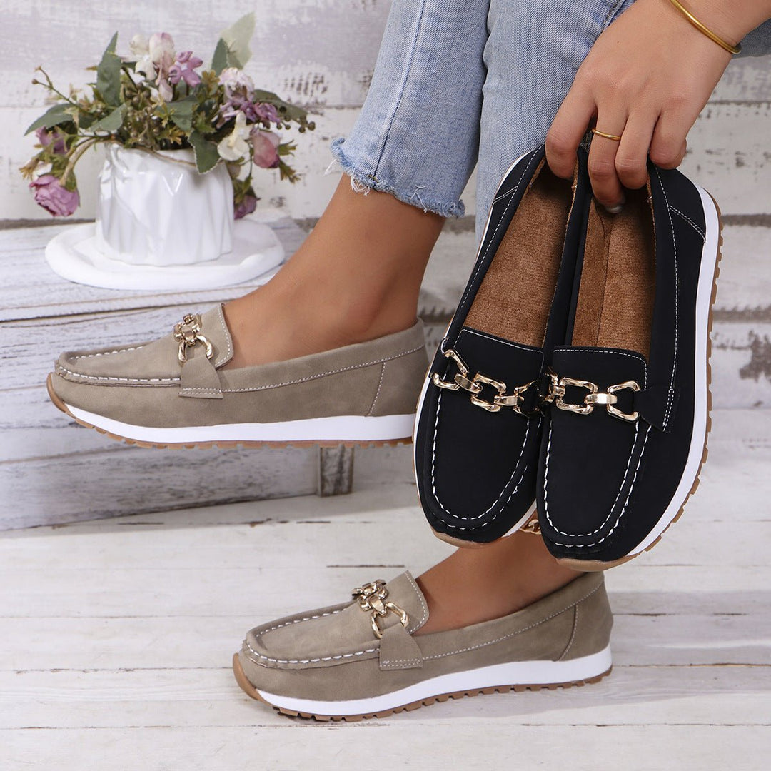Daily support from women's orthopedic slip-on loafers, arch support & wide toe box design.