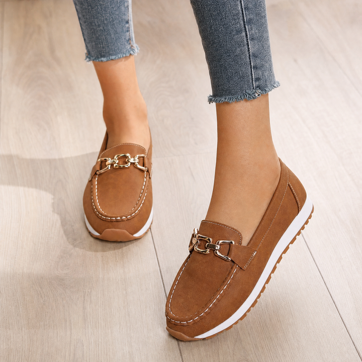 Comfortable women's orthopedic slip-on loafers for everyday wear, featuring strong arch support.