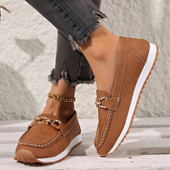 Easy slip-on women's orthopedic loafers with excellent arch support & comfortable cushioning.