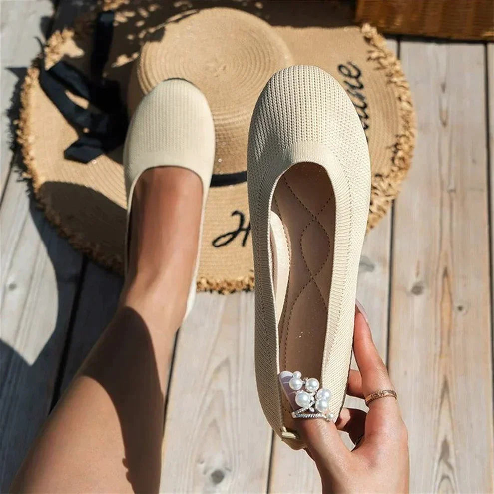 Orthopedic walking shoes for women, slip-on style with memory foam and arch support for comfort.