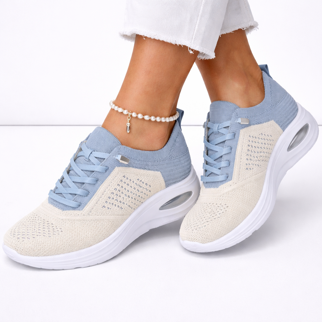 Lightweight women's slip-on orthopedic walking shoes with cushioning for daily casual wear.