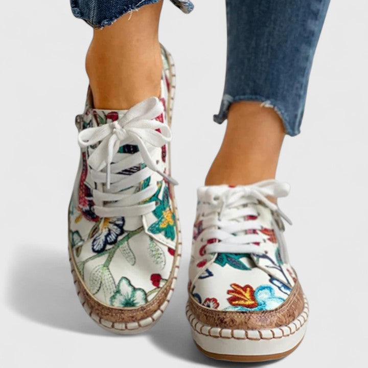 Women's comfy orthopedic slip-on walking shoes, designed for support, with arch support & non-slip sole.