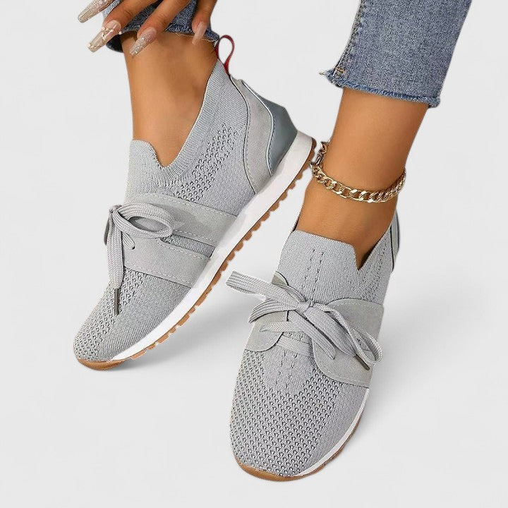 Supportive women's orthopedic slip-on walking shoes with non-slip sole for all-day comfort & everyday wear.