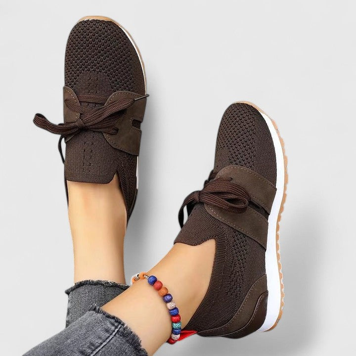 Comfortable women's orthopedic slip-on walking sneakers, perfect for everyday wear and long walks, supportive design.