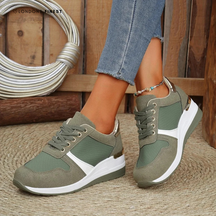 Elegant women's orthopedic walking sneakers, designed for superior arch support & stable comfort during daily wear.