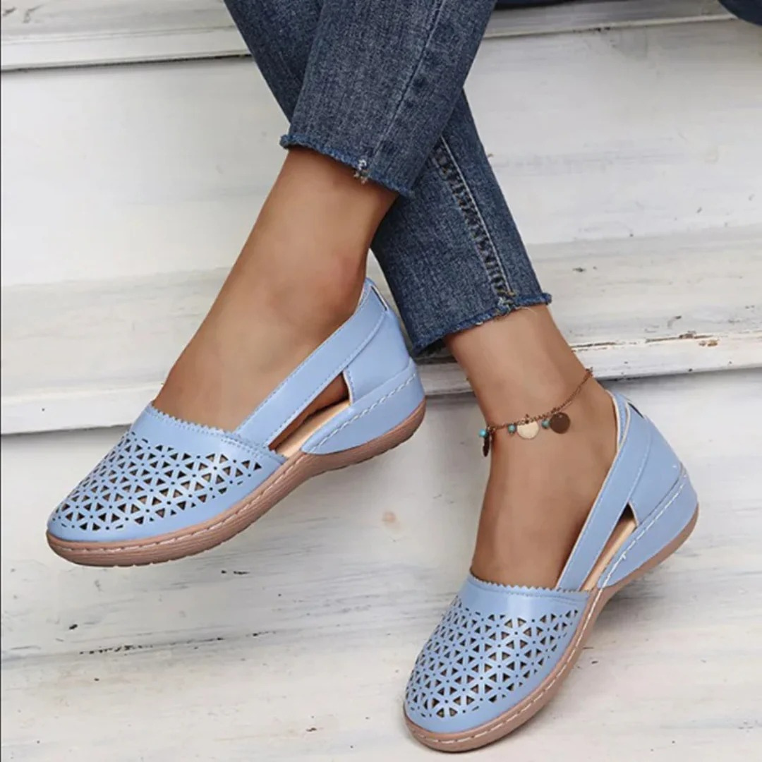 Orthopedic women's slip-on summer flats, offering ultimate comfort & casual style for spring.