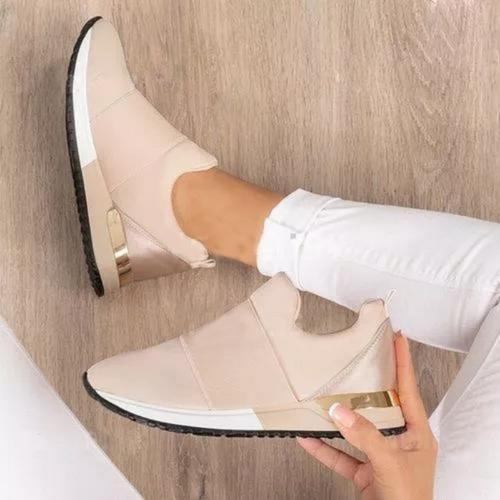 Stylish women's orthopedic supportive sneakers, great for walking, pain relief & active comfort.