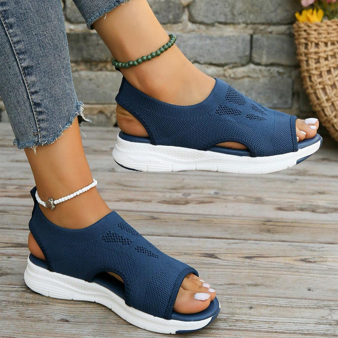 Women's comfortable orthopedic sandals with a non-slip sole and open toe.