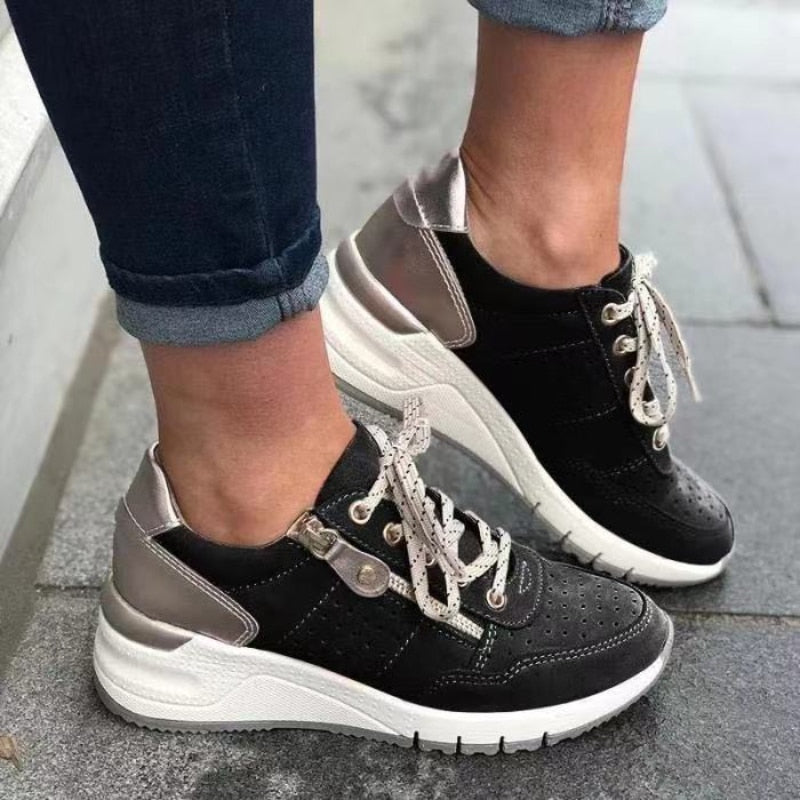 Stylish women's orthopedic walking shoes, featuring breathable material for all-day comfort & support.