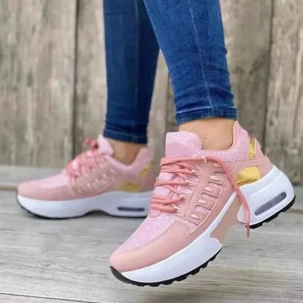 Stylish women's orthopedic sneakers, engineered for pain relief and all-day walking comfort.
