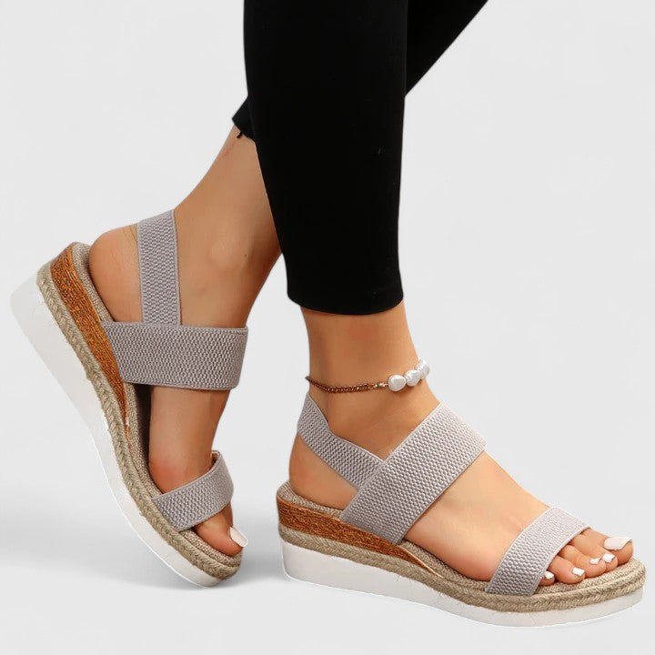Casual women's orthopedic wedge sandals, comfortable slip-on design for all-day summer wear & foot support.