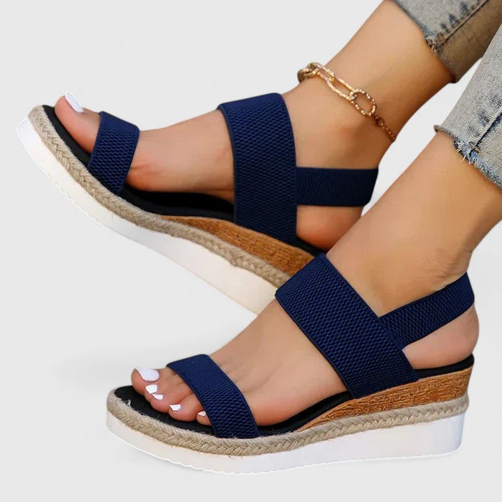 Women's supportive wedge sandals, designed for plantar fasciitis & arch support, ultimate comfort.