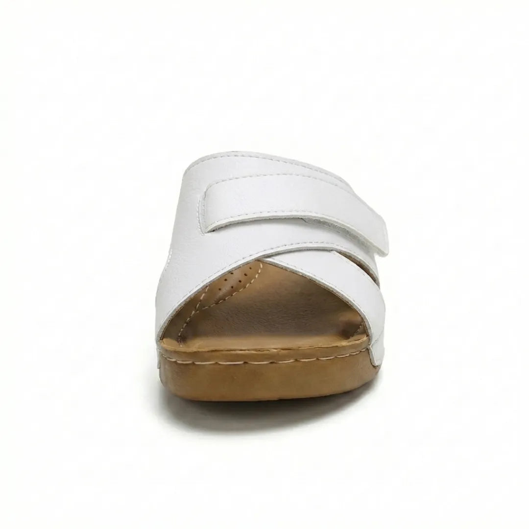 Adjustable strap women's orthopedic wedge sandals, offering secure fit and cushioned comfort.