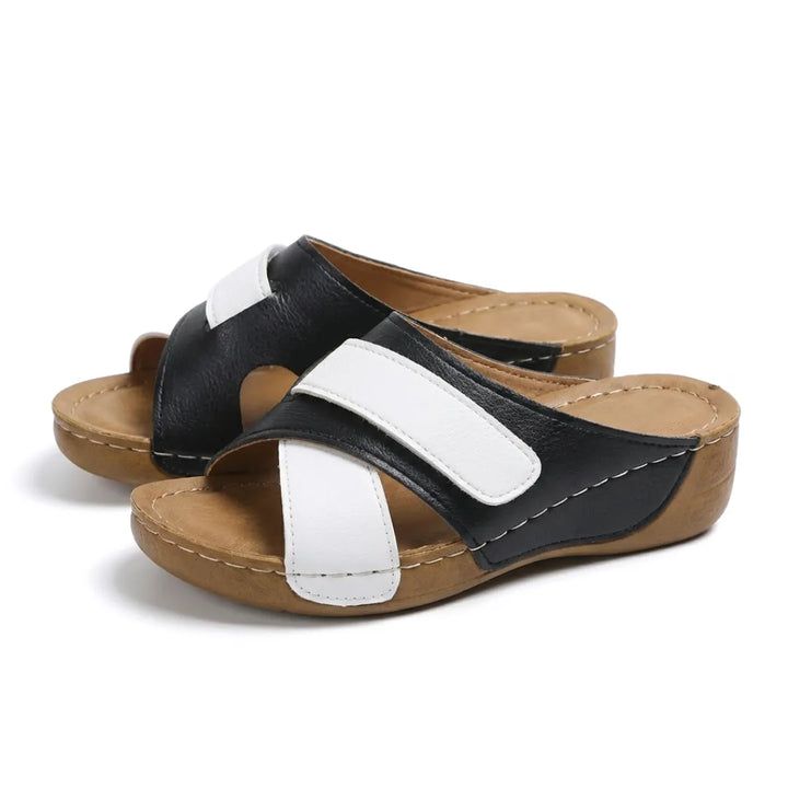 Adjustable strap women's walking sandals, brown, providing excellent orthopedic foot support.