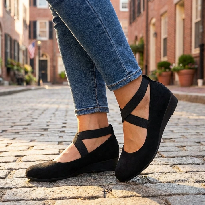 Stylish women's wedge sandals, perfect for summer casual wear with supportive orthopedic comfort.