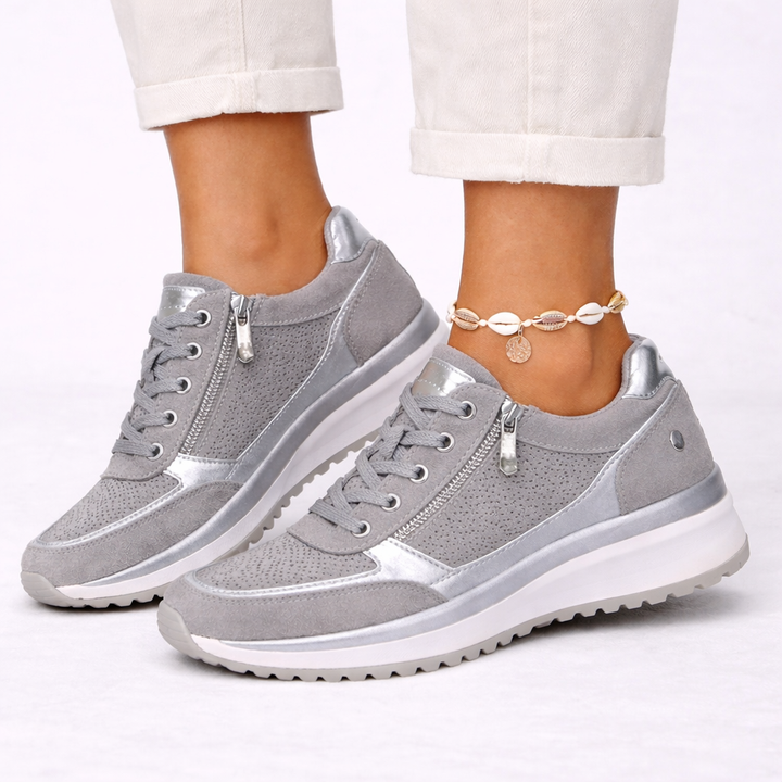 Women's orthopedic wedge sneakers, designed for all-day comfort and support. Stylish casual footwear.