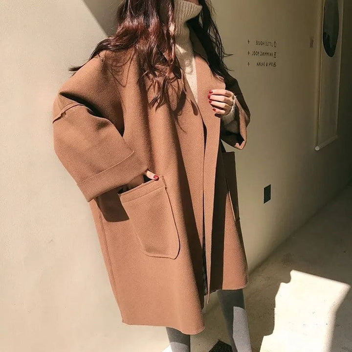 Elegant business casual trench coat for women, perfect stylish fall fashion outerwear.