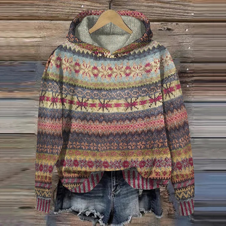 Women's oversized warm hoodie. Cozy pullover sweatshirt for relaxed layering & everyday comfort in autumn & winter.