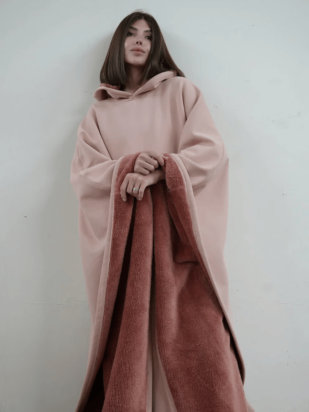 Indulge in plush comfort with this oversized weighted women's hoodie, perfect for cozy days.