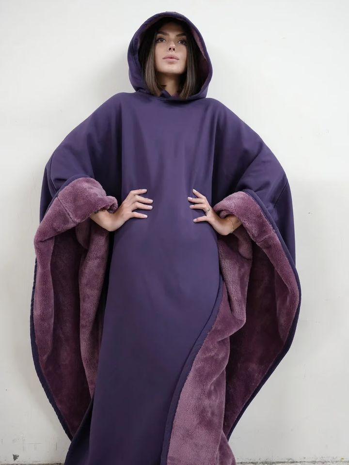 High-quality plush women's oversized weighted hoodie, ensuring maximum coziness.