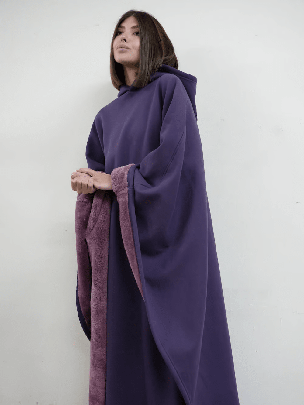 Ultimate comfort in this plush oversized weighted women's hoodie. Cozy loungewear staple.