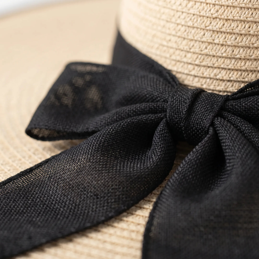 Stylish wide brim sun hat for women, providing excellent sun protection for beach or travel.